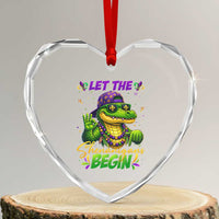 Let The Shenanigans Begin Mardi Gras 67 Meme Heart Crystal Glass Ornament Funny Alligator Mardigator Six Seven