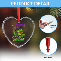 Let The Shenanigans Begin Mardi Gras 67 Meme Heart Crystal Glass Ornament Funny Alligator Mardigator Six Seven