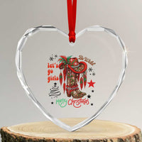 Let Us Go Girls Heart Crystal Glass Ornament Christmas Cowgirl Boots - Wonder Print Shop