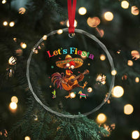 Lets Fiesta Cinco de May Crystal Glass Ornament Funny Chicken Playing Guitar