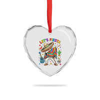 Lets Fiesta Heart Crystal Glass Ornament Funny Dabbing Boy Cinco De Mayo Fiesta