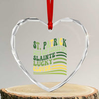 Lets Get Lucked Up Heart Crystal Glass Ornament Funny St Patricks Day