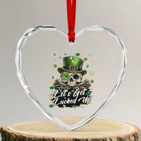 Lets Get Lucked Up Heart Crystal Glass Ornament Lucky Skeleton St Patricks Day