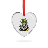 Lets Get Lucked Up Heart Crystal Glass Ornament Lucky Skeleton St Patricks Day