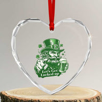 Lets Get Lucked Up Heart Crystal Glass Ornament St Patricks Day Party Humor