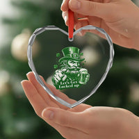 Lets Get Lucked Up Heart Crystal Glass Ornament St Patricks Day Party Humor
