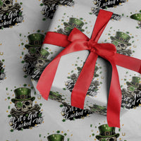 Lets Get Lucked Up Wrapping Paper Roll Lucky Skeleton St Patricks Day