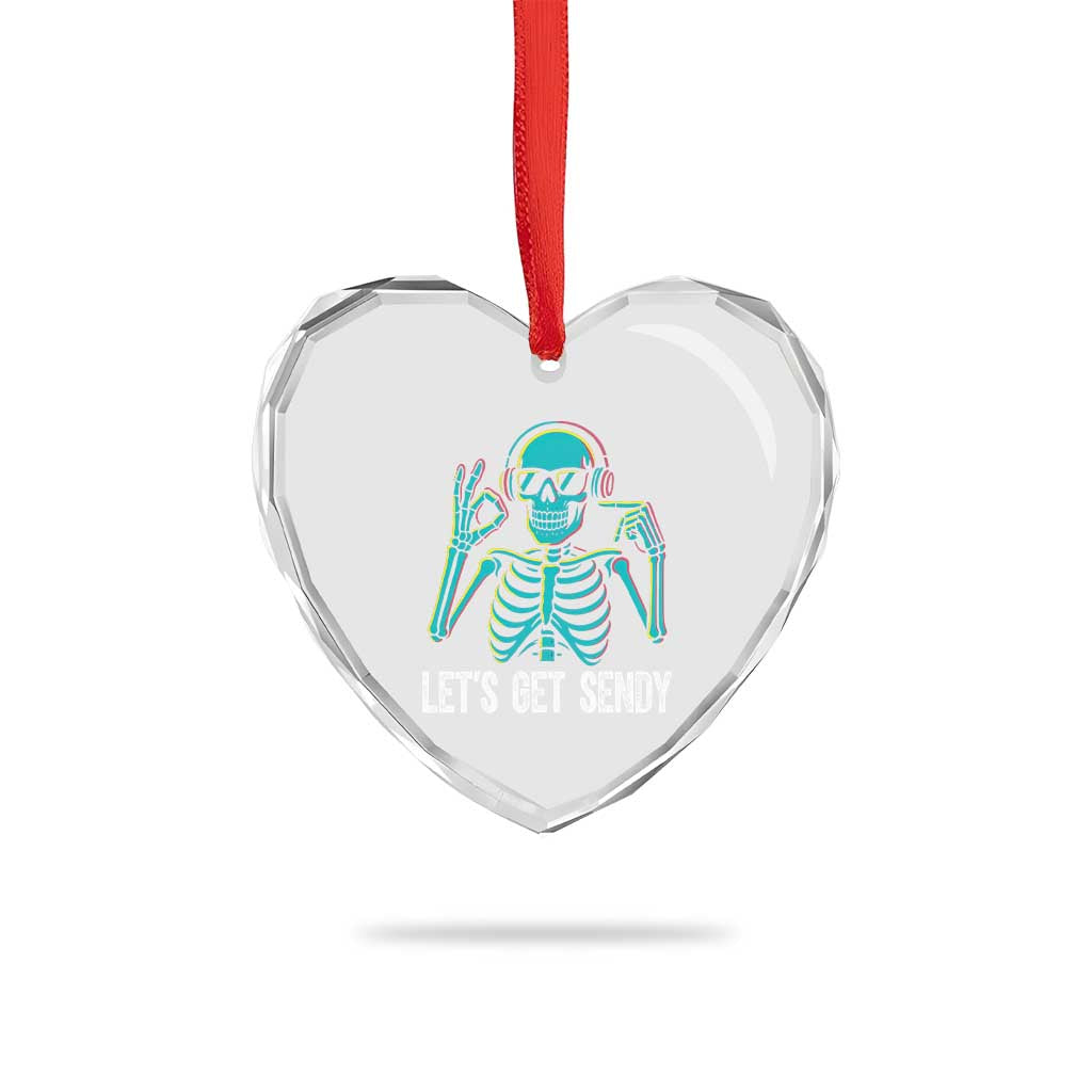 Lets Get Sendy Skeleton Heart Crystal Glass Ornament Full Send Vibes Glowcore - Wonder Print Shop