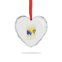 Lets Go Bosnia Herzegovina Hajmo Bosno Dragon Shield Heart Crystal Glass Ornament Soccer Team Pride Football Fan Heritage