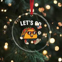 Let’s Go Taco Patriotic Crystal Glass Ornament Funny 4th of July Food Humor - Wonder Print Shop