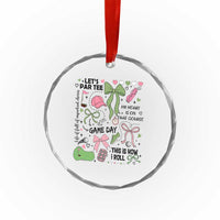 Lets Par-tee Coquette Golf Bows Crystal Glass Ornament Pink and Green Gear Girls Game Day Golfing Tradition