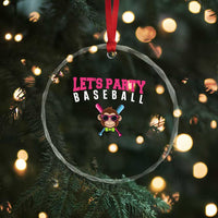 Let's Party Baseball Monkey Crystal Glass Ornament Ball Party Game Day Vibes