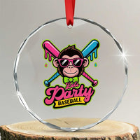 Lets Party Baseball Monkey Game Day Crystal Glass Ornament Neon Dripping Bats Funny Baseball Fan Party Ball