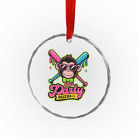 Lets Party Baseball Monkey Game Day Crystal Glass Ornament Neon Dripping Bats Funny Baseball Fan Party Ball