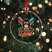 Lets Party Baseball Monkey Game Day Crystal Glass Ornament Neon Dripping Bats Funny Baseball Fan Party Ball