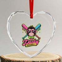 Lets Party Baseball Monkey Game Day Heart Crystal Glass Ornament Neon Dripping Bats Funny Baseball Fan Party Ball