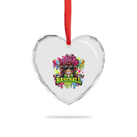 Lets Party Baseball Monkey Neon Dripping Graphic Heart Crystal Glass Ornament Funny Ball Party Game Day Fans