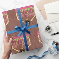Lets Party Monkey Baseball Game Day Wrapping Paper Roll Neon Dripping Homeplate Funny Ball Party Fans