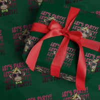 Lets Party Monkey Baseball Wrapping Paper Roll Funny Ball Party Game Day Fans