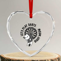 Lets Play Darts Right Meow Heart Crystal Glass Ornament Cute Cat Dart Player Pub Game Gift - Wonder Print Shop