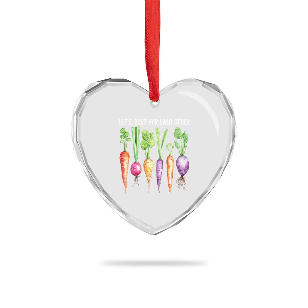 Let's Roots For Each Other Vegetable Heart Crystal Glass Ornament Motivational - Wonder Print Shop