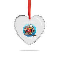 Lets Talk Turkey On The Ice Heart Crystal Glass Ornament Retro Ocean Blue Ice Hockey Gift - Wonder Print Shop