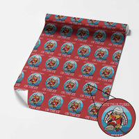 Lets Talk Turkey On The Ice Wrapping Paper Roll Retro Ocean Blue Ice Hockey Gift - Wonder Print Shop