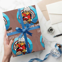 Lets Talk Turkey On The Ice Wrapping Paper Roll Retro Ocean Blue Ice Hockey Gift - Wonder Print Shop