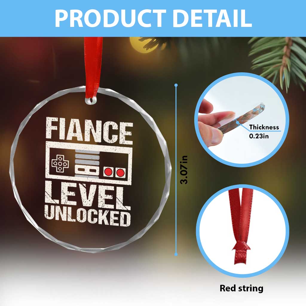 Leveled Fiance Unlocked Crystal Glass Ornament Engagement Gift For Fiancé Bachelor Party