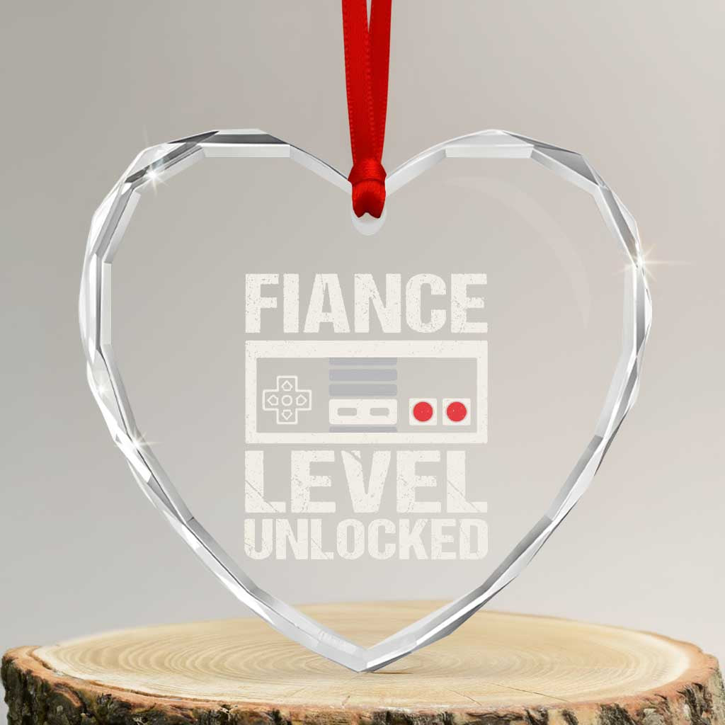 Leveled Fiance Unlocked Heart Crystal Glass Ornament Engagement Gift For Fiancé Bachelor Party