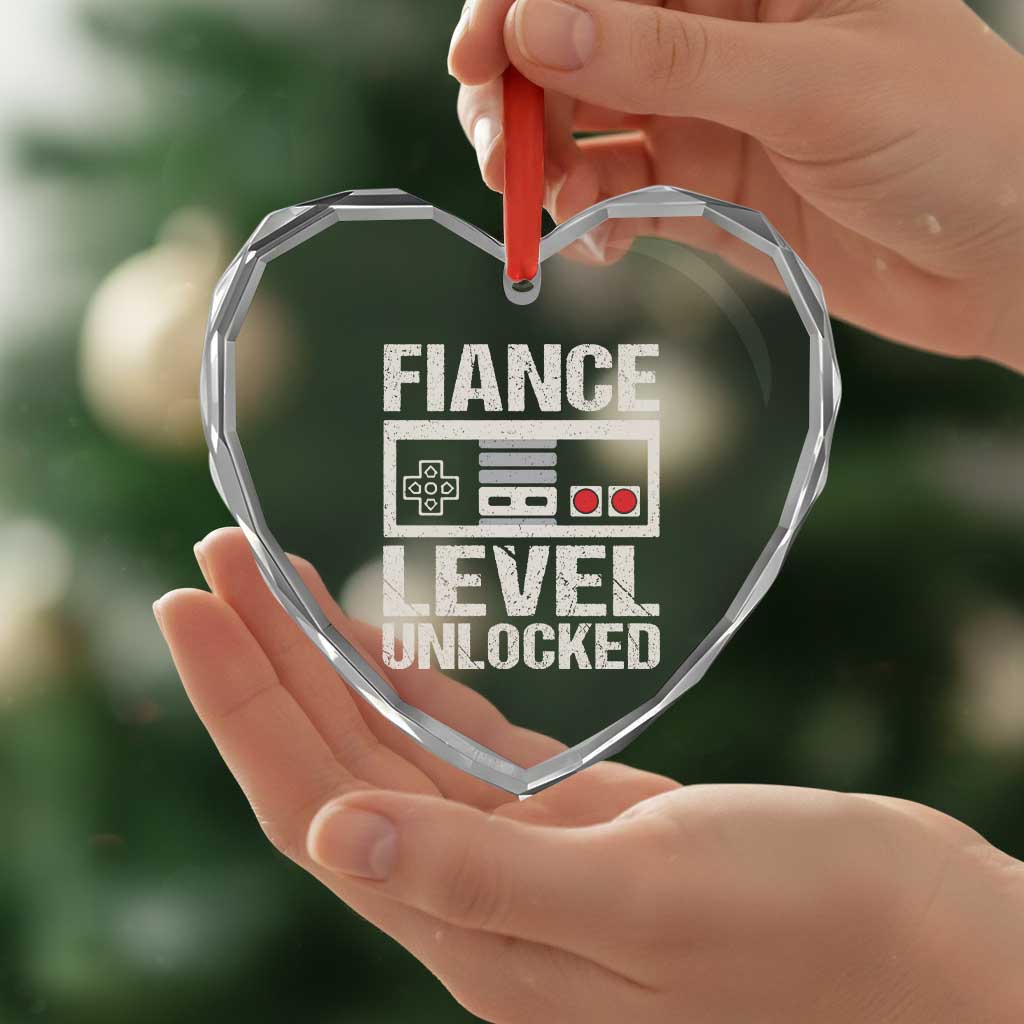 Leveled Fiance Unlocked Heart Crystal Glass Ornament Engagement Gift For Fiancé Bachelor Party
