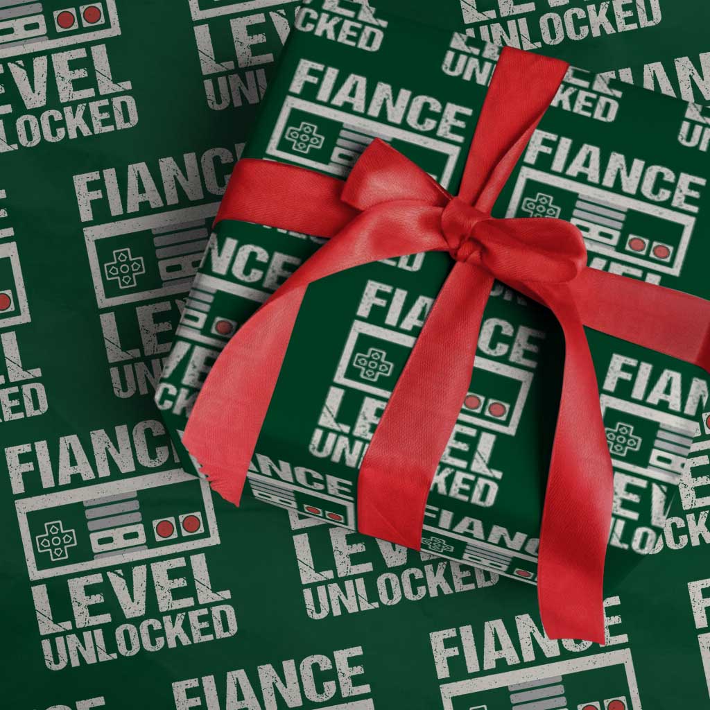 Leveled Fiance Unlocked Wrapping Paper Roll Engagement Gift For Fiancé Bachelor Party