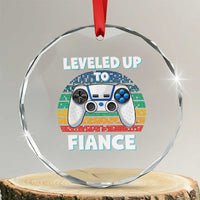 Leveled Up To Fiance Crystal Glass Ornament Retro Newly Engaged Gifts For Him