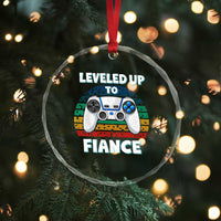 Leveled Up To Fiance Crystal Glass Ornament Retro Newly Engaged Gifts For Him