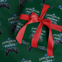 Leveled Up To Fiance Wrapping Paper Roll Newly Engaged Gifts For Him Gamer