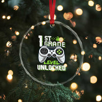Leveling Up To School Funny Gamer Boys Crystal Glass Ornament First Day Back to School Gift
