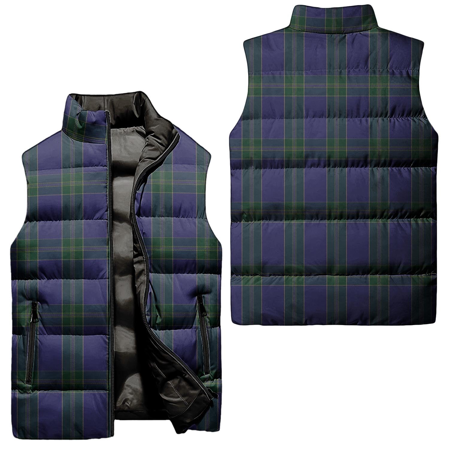 lewis-of-wales-tartan-puffer-vest-tartan-plaid-sleeveless-down-jacket