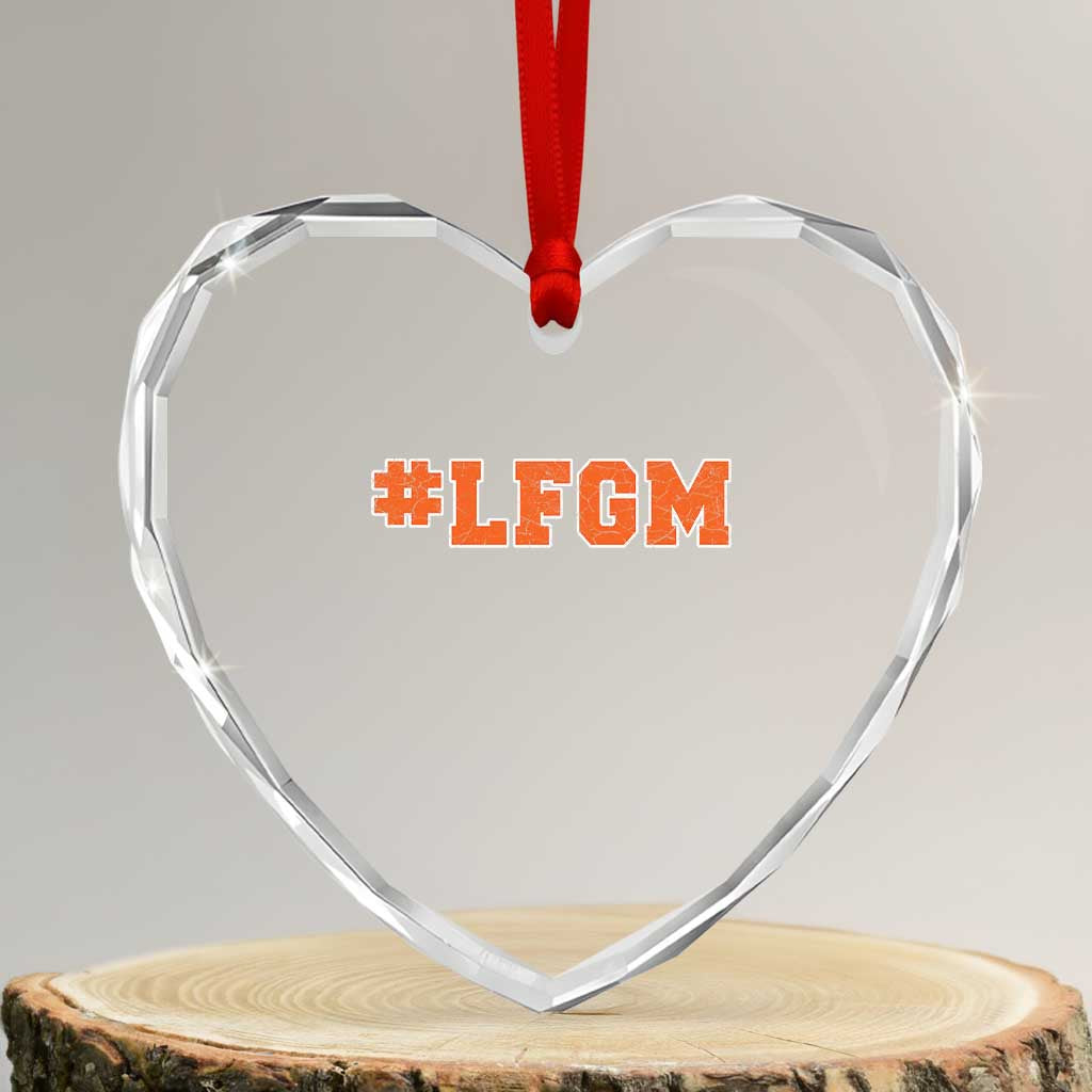 LFGM Heart Crystal Glass Ornament Vintage Retro Throwback Design