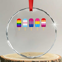 LGBT Rainbow Popsicles Crystal Glass Ornament Summer Ice Cream LGBTQ Pride Ally - Wonder Print Shop