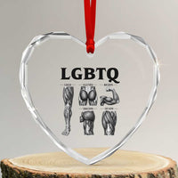 LGBTQ Acronym Funny Fitness Gym Muscle Graphic Heart Crystal Glass Ornament Legs Glutes Biceps Triceps Quads