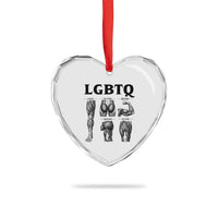 LGBTQ Acronym Funny Fitness Gym Muscle Graphic Heart Crystal Glass Ornament Legs Glutes Biceps Triceps Quads