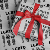 LGBTQ Acronym Funny Fitness Gym Muscle Graphic Wrapping Paper Roll Legs Glutes Biceps Triceps Quads