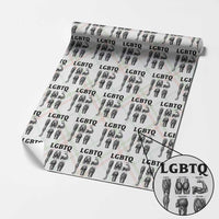 LGBTQ Acronym Funny Fitness Gym Muscle Graphic Wrapping Paper Roll Legs Glutes Biceps Triceps Quads