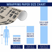 LGBTQ Acronym Funny Fitness Gym Muscle Graphic Wrapping Paper Roll Legs Glutes Biceps Triceps Quads