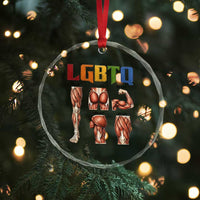 LGBTQ Acronym Funny Fitness Gym Rainbow Muscle Graphic Crystal Glass Ornament Legs Glutes Biceps Triceps Quads