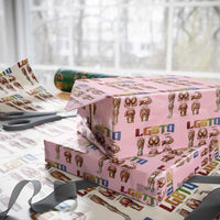 LGBTQ Acronym Funny Fitness Gym Rainbow Muscle Graphic Wrapping Paper Roll Legs Glutes Biceps Triceps Quads