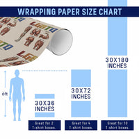 LGBTQ Acronym Funny Fitness Gym Rainbow Muscle Graphic Wrapping Paper Roll Legs Glutes Biceps Triceps Quads