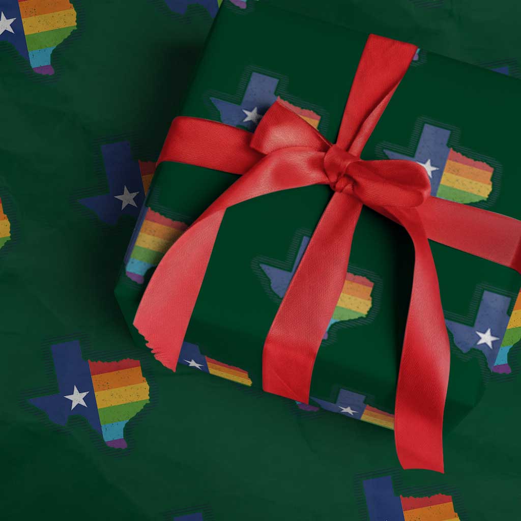LGBTQ Texas State Flag Wrapping Paper Roll - Wonder Print Shop