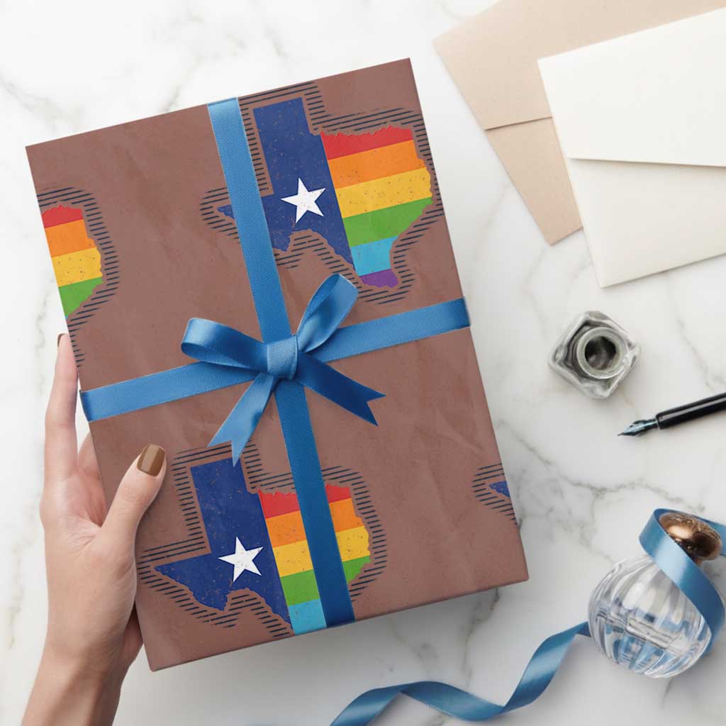 LGBTQ Texas State Flag Wrapping Paper Roll - Wonder Print Shop