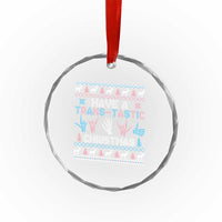 LGBTQ Trans Pride Crystal Glass Ornament Have A Trans Tastic Ugly Christmas Gift - Wonder Print Shop
